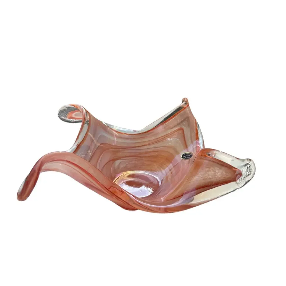 Murano Glass Starfish Dish Made in Italy Beachy Coastal Decor Thick Heavy 12”